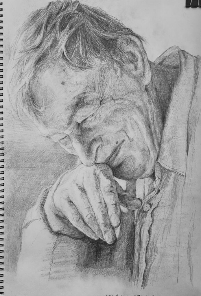 Final drawing of an old man